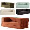 Canapé convertible MIMBO – velours côtelé déhoussable - 5 coloris