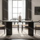 Table à manger NYRO - 200 cm - Chêne cérusé noir mat