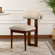 Fauteuil MADURA - Noyer et bouclette Taupe