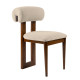 Fauteuil MADURA - Noyer et bouclette Taupe