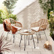 Ensemble de jardin NUSA — 2 fauteuils + table basse rotin