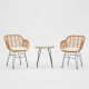 Ensemble de jardin NUSA — 2 fauteuils + table basse rotin