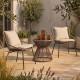Ensemble de jardin SALINA — 2 fauteuils + table basse cordage tressé