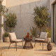 Ensemble de jardin SALINA — 2 fauteuils + table basse cordage tressé