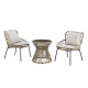 Ensemble de jardin SALINA — 2 fauteuils + table basse cordage tressé