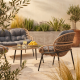 Ensemble 4 pièces outdoor PIORA ( 2 + 1 + 1 + table basse)