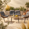 Ensemble 4 pièces outdoor PIORA ( 2 + 1 + 1 + table basse)
