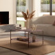 Table basse rectangulaire OLEA - Terracotta - 90 cm