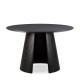 Table à manger KAYRA - Chêne cerusé en noir - 120 cm