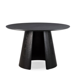 Table à manger KAYRA - Chêne cerusé en noir - 120 cm