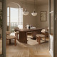 Chaise OLINA - Bois de chêne massif & toile taupe