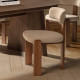 Chaise OLINA - Bois de chêne massif & toile taupe