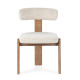 Chaise OLINA - Bois de chêne massif & toile taupe
