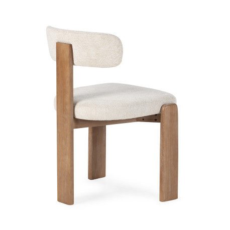 Chaise OLINA - Bois de chêne massif & toile taupe