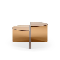 Duo de tables basses TIERA - Verre ambré