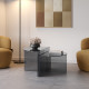 Duo de tables basses TIERA - Verre fumé