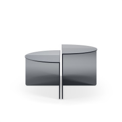 Duo de tables basses TIERA - Verre fumé