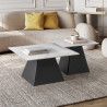 Duo de tables basses LUMA - Pierre marbrée Blanche