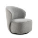 Fauteuil ARDA pivotant - Bouclette rasée Grise