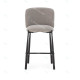 Tabouret de bar HIZY - Toile piquée Taupe