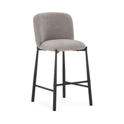 Tabouret HIZY - Toile piquée Taupe