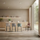 Tabouret HIZY - Toile piquée Beige Sable