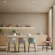 Tabouret HIZY - Toile piquée Beige Sable