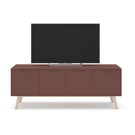 Meuble TV PISCO 4P - Terracotta - 140 cm
