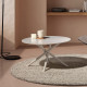 Table basse RIVIANO - Travertine & Cream - 80 cm