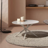 Table basse RIVIANO - Travertine & Cream - 80 cm