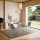 Table à manger RIVIANO - Travertine & Cream - 120 cm