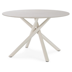Table à manger RIVIANO - Travertine & Cream - 120 cm