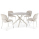 Table à manger RIVIANO - Travertine & Cream - 120 cm