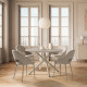Table à manger RIVIANO - Travertine & Cream - 120 cm
