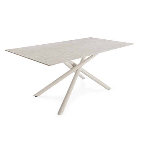 Table à manger RIVIANA - Travertine & Cream - 180 cm