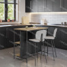 Table de bar MIKI avec rangement - Oak & Black - 100 cm