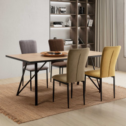 Table à manger MARINELLA - Finition Noyer - 160 cm