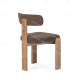 Chaise OLINA - Bois de chêne massif & toile brune