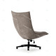 Fauteuil pivotant SWING - Toile chenille Taupe