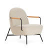 Fauteuil OLAF - Bouclette sable, chêne & acier