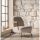 Fauteuil OLAF - Bouclette sable, chêne & acier