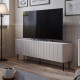 Meuble TV MAKAL - Taupe à façades cannelées - 160 cm