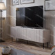 Meuble TV MAKAL - Taupe à façades cannelées - 160 cm