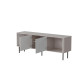Meuble TV MAKAL - Taupe à façades cannelées - 160 cm