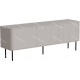 Buffet MAKAL - Taupe à façades cannelées - 200 cm