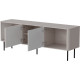 Buffet MAKAL - Taupe à façades cannelées - 200 cm