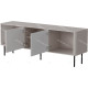 Buffet MAKAL - Taupe à façades cannelées - 200 cm