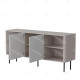 Buffet MAKAL - Taupe à façades cannelées - 160 cm