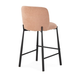 Tabouret de bar HIZY - Toile piquée Pastel Corail