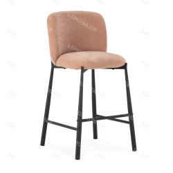 Tabouret de bar HIZY - Toile piquée Pastel Corail